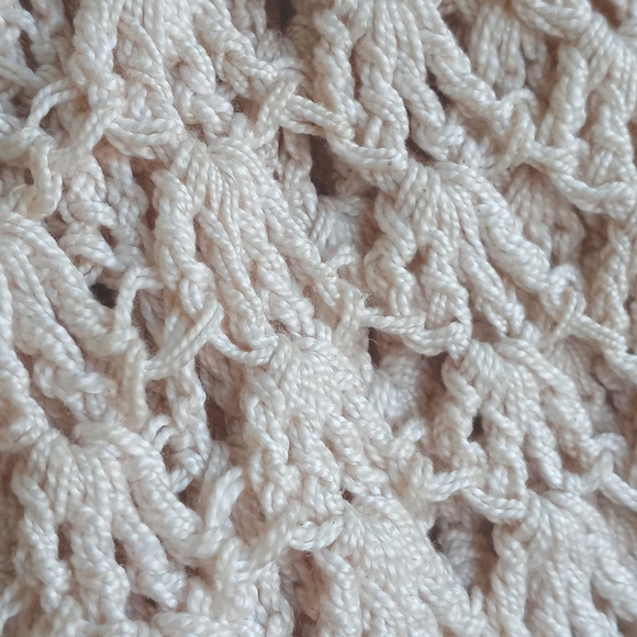 Vintage Elegant Cream/ Nude Rope Crochet Hand Knit Skirt M - Picture 8 of 10